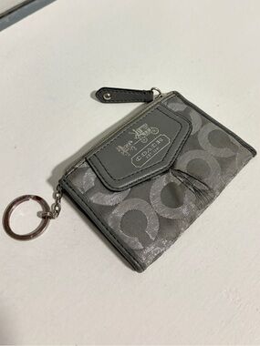 Coach Keychain Wallet Gray